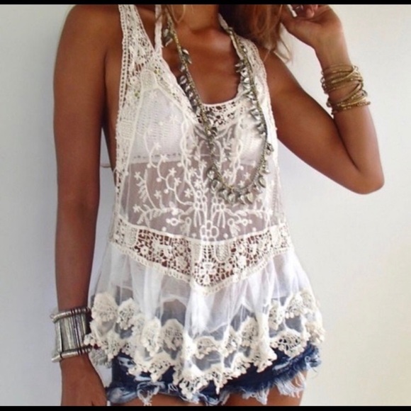 Tops - New! Boho Lace Cover Up